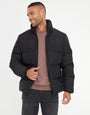 Black Funnel Neck Puffer Jacket