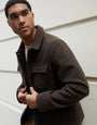 Brown Marl Brushed Button Up Shacket