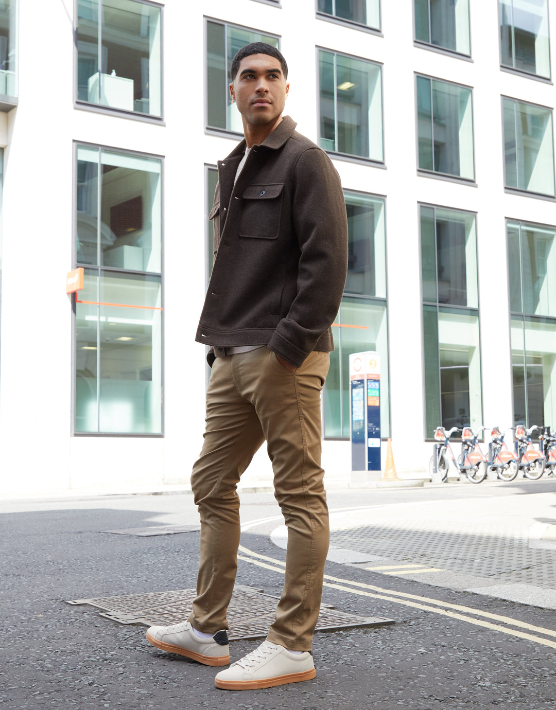 Brown Marl Brushed Button Up Shacket