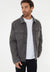 Brushed Button Up Shacket in Charcoal Grey Marl