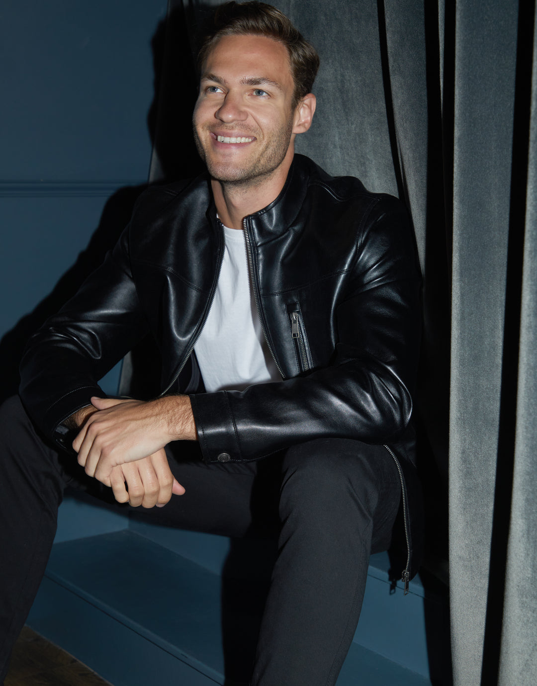 Black Faux Leather Biker Jacket