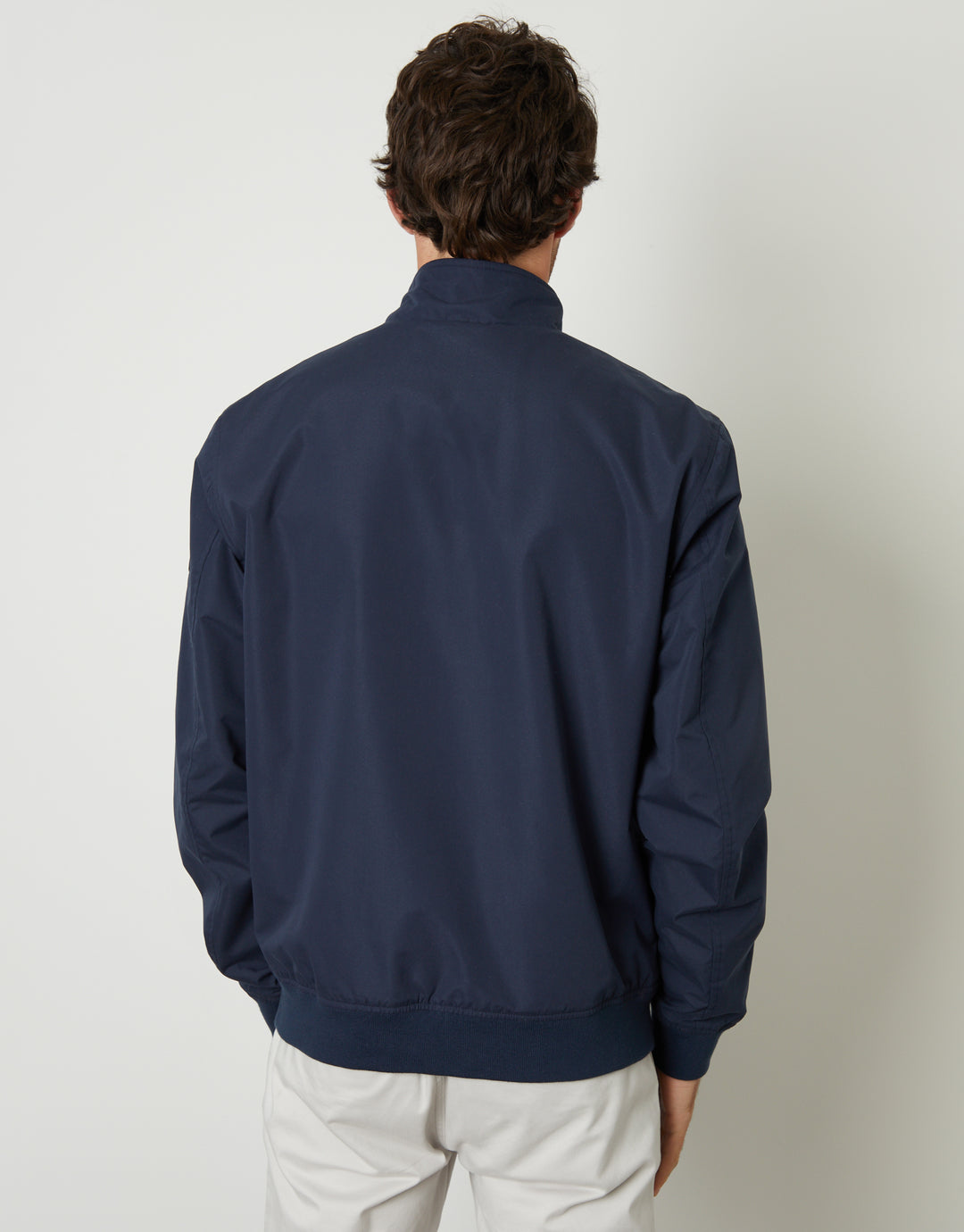 Navy Zip Up Harrington Jacket