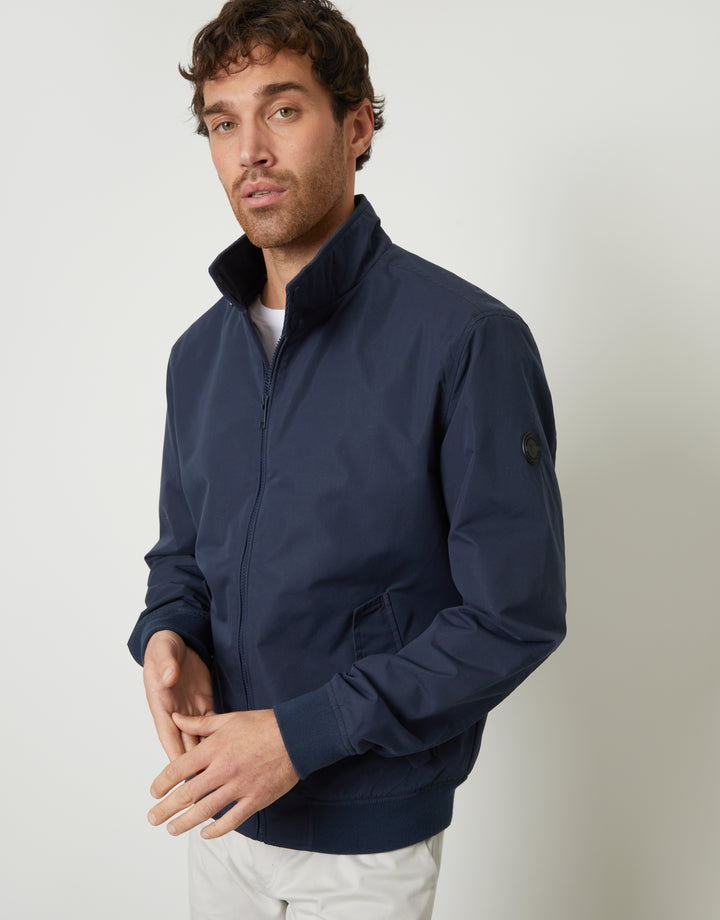 Navy Zip Up Harrington Jacket
