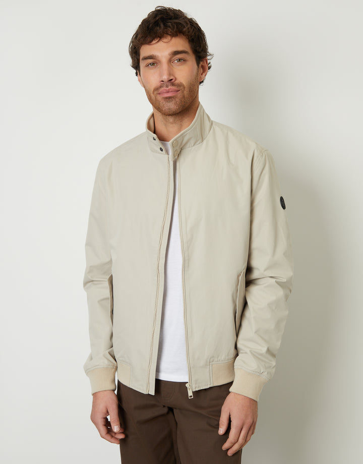 Stone Zip Up Harrington Jacket