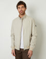 Zip Up Harrington Jacket in Stone