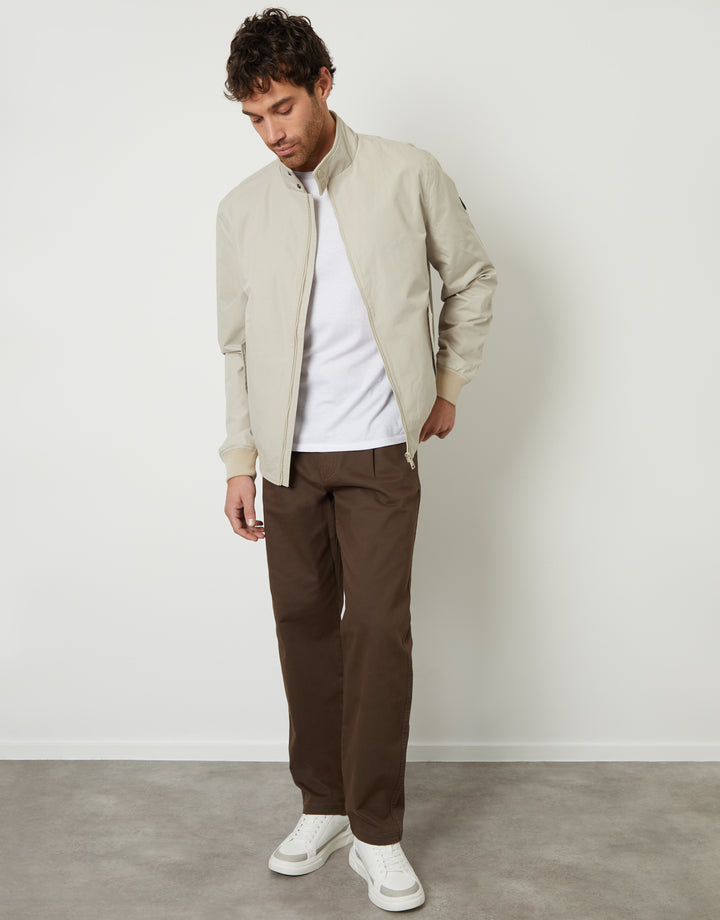 Stone Zip Up Harrington Jacket