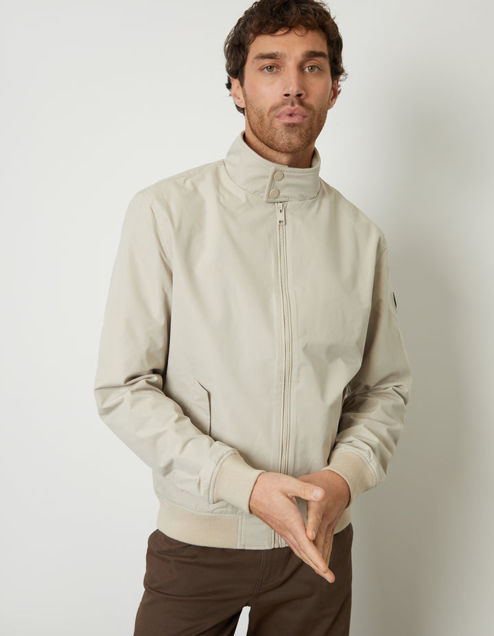 Stone Zip Up Harrington Jacket