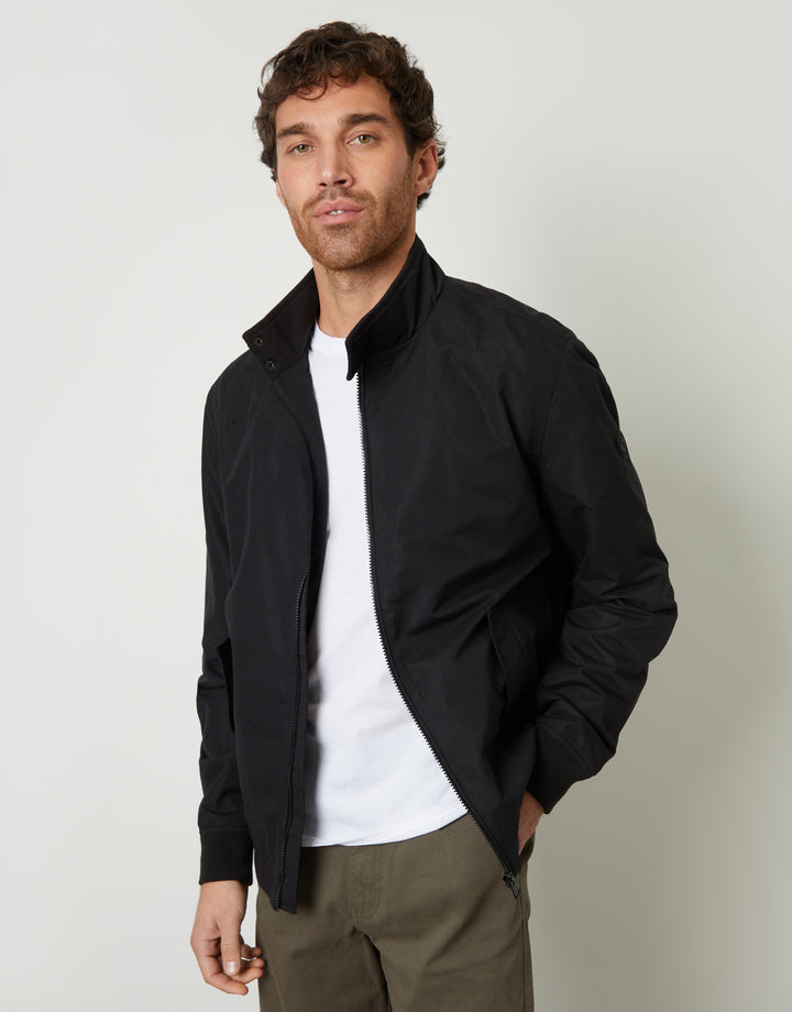 Black Zip Up Harrington Jacket