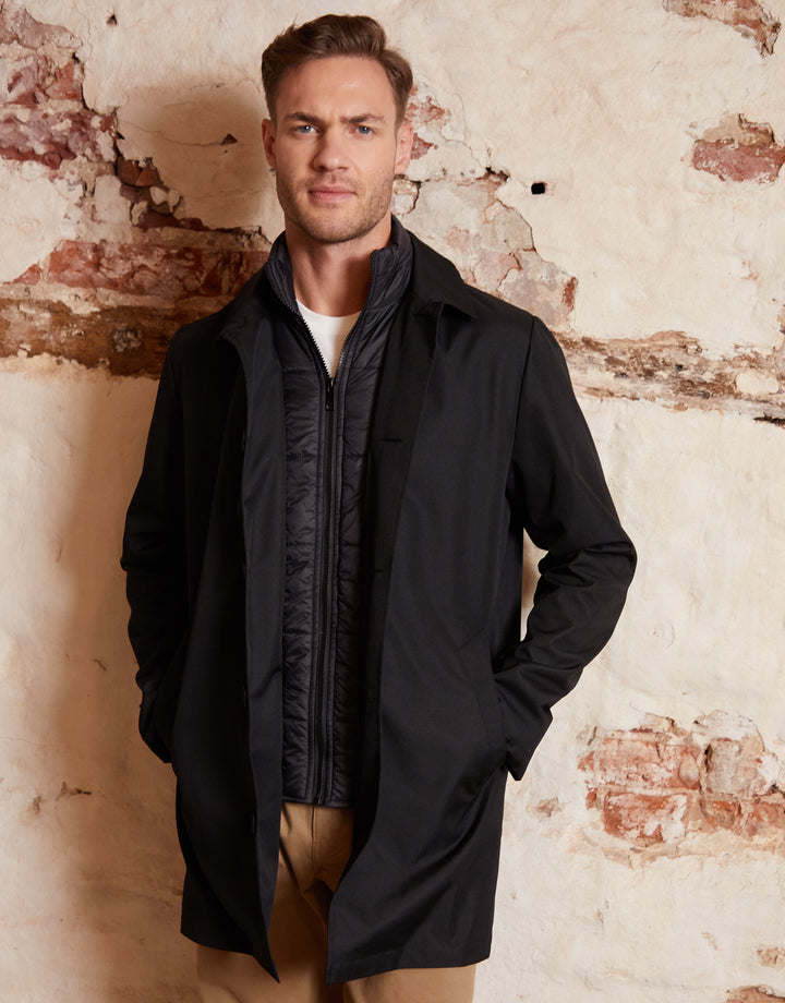 Black Collared Mock Layer Mac