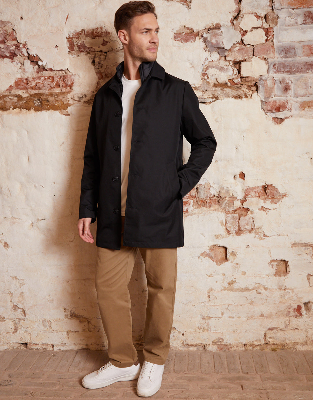 Black Collared Mock Layer Mac