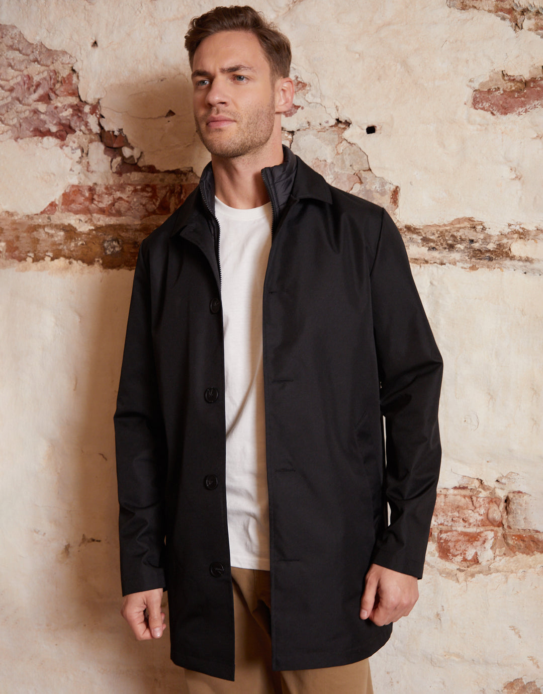 Black Collared Mock Layer Mac