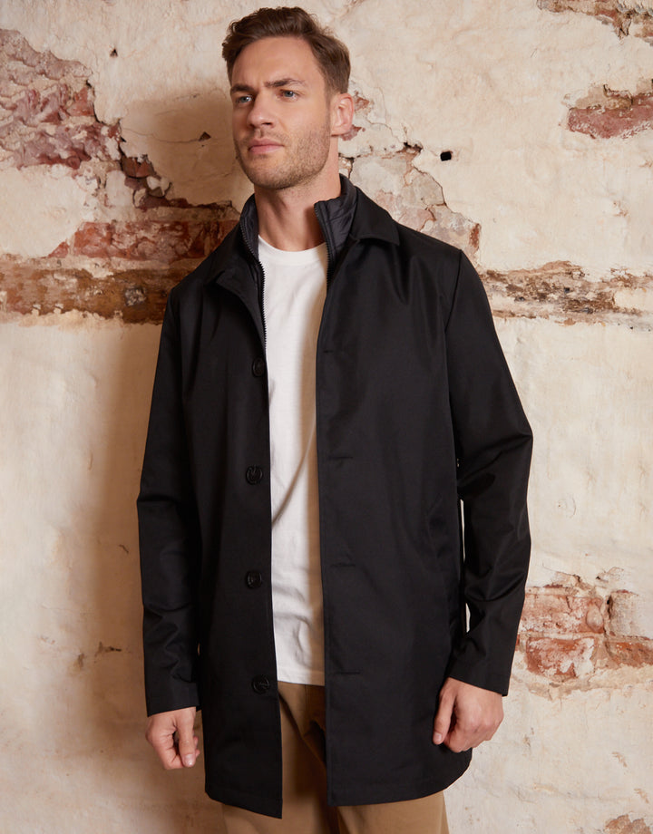 Black Collared Mock Layer Mac