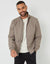 Taupe Patch Pocket Funnel Neck Harrington Style Jacket