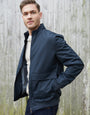 Navy Patch Pocket Funnel Neck Harrington Style Jacket
