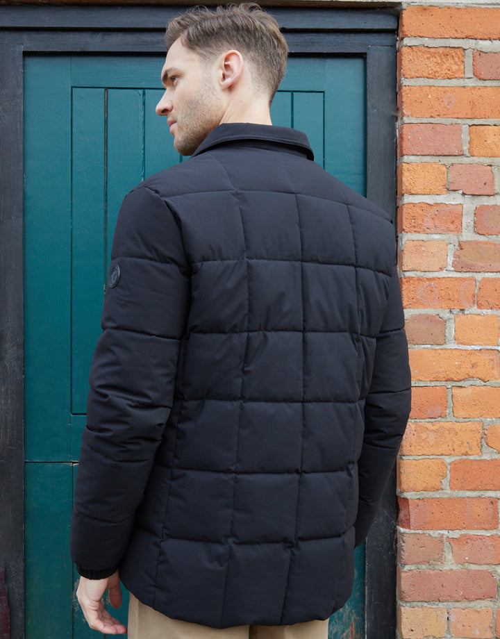 Black Lightweight Collared Quilted Jacket