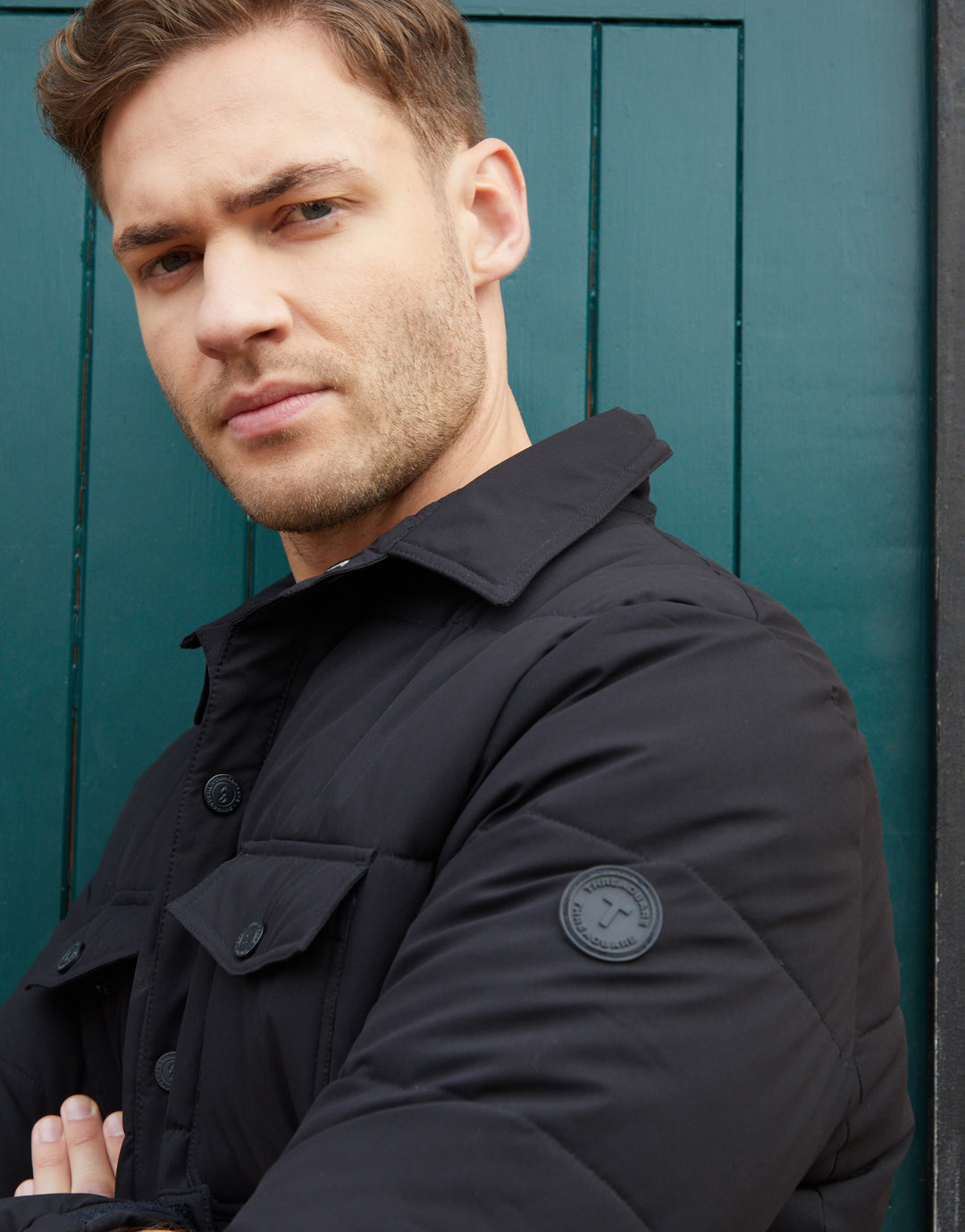 Black Lightweight Collared Quilted Jacket