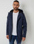 Navy Microfleece Lined Longline Hooded Raincoat