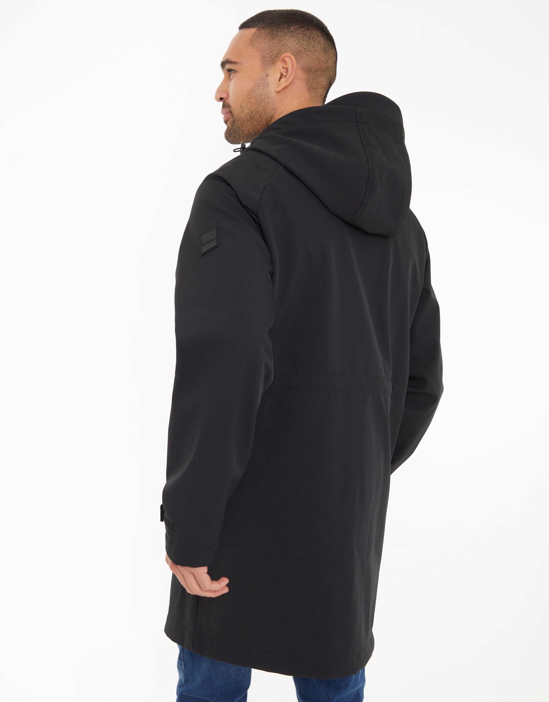 hooded tie waist coat