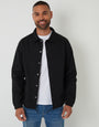 Black Cotton Twill Lightweight Collared Jacket