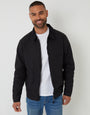 Black Cotton Corduroy Collar Lightweight Jacket