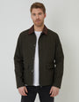 Khaki Green Showerproof Collared Lightweight Jacket