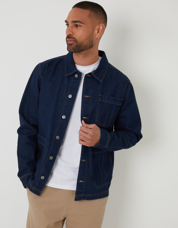 Rinse Wash Denim Utility Jacket