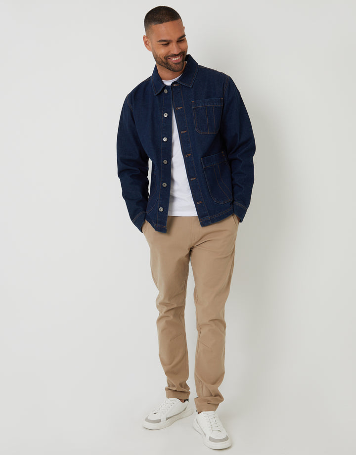 Rinse Wash Denim Utility Jacket