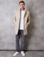 Cream Faux Wool Overcoat