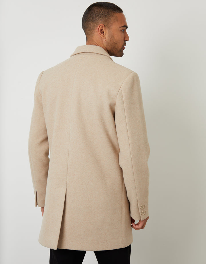 Cream Faux Wool Overcoat
