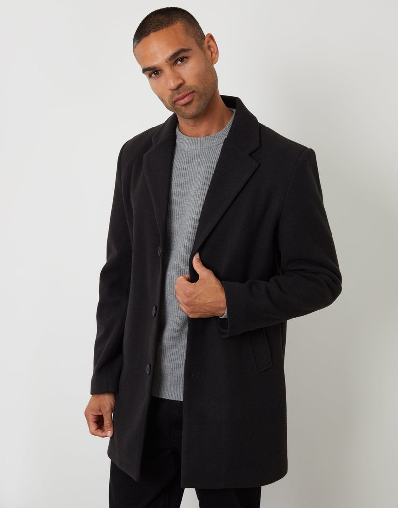 Classic Faux Wool Trench Coat
