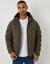 Khaki Green Hooded Quilted Jacket