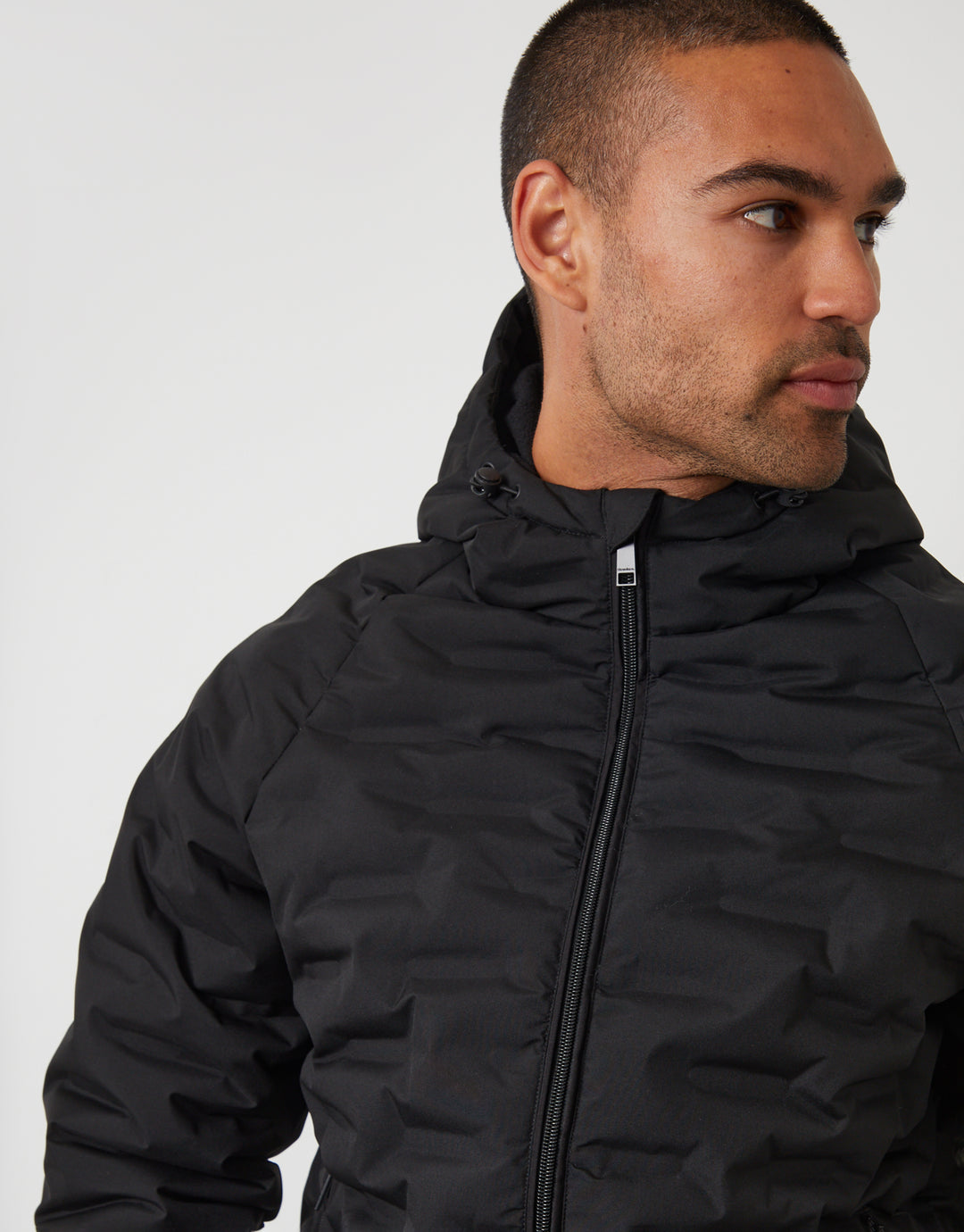 Black Hooded Quilted Jacket