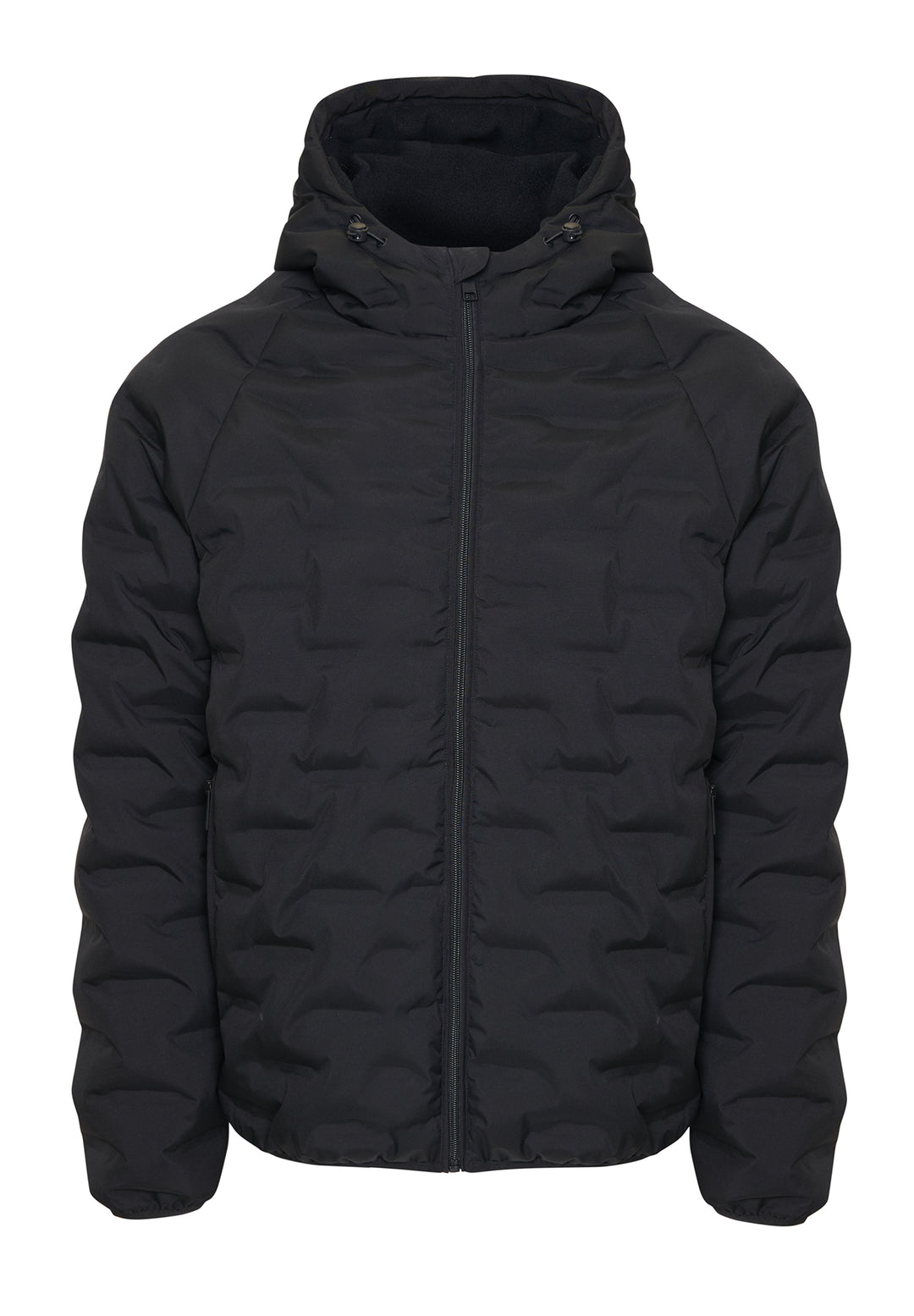 Black Hooded Quilted Jacket