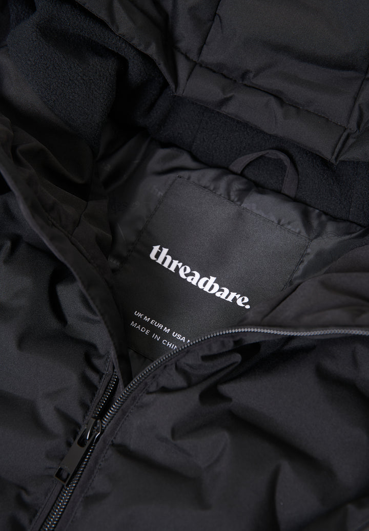 Black Hooded Quilted Jacket