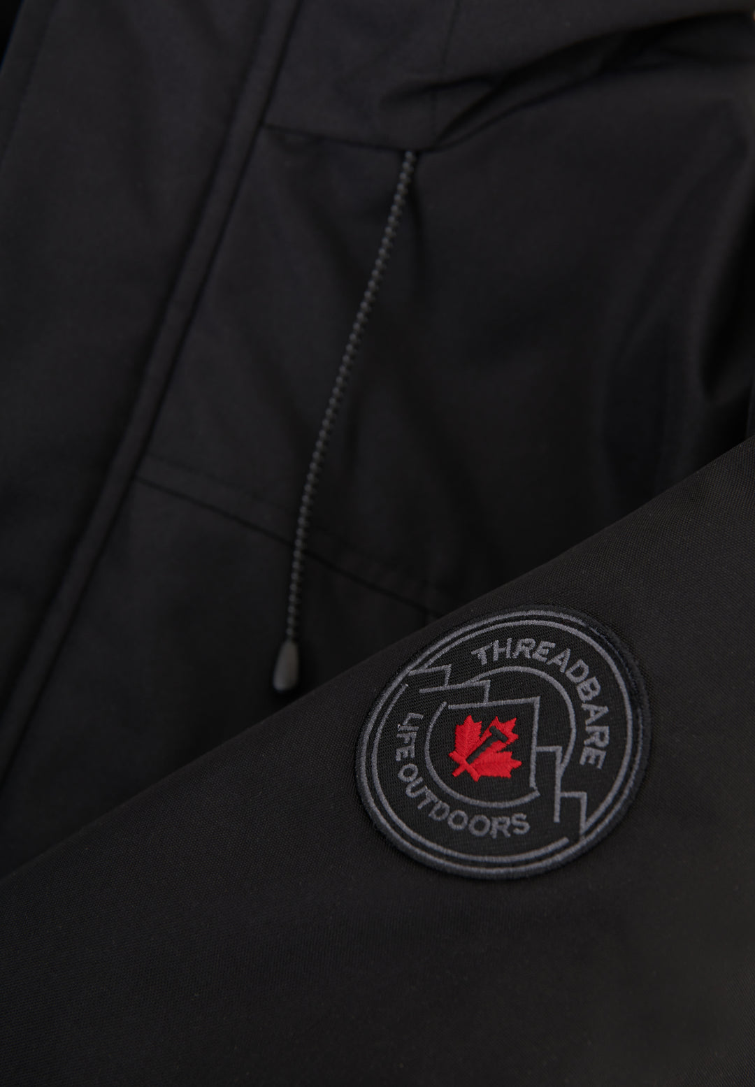 Black Showerproof Longline Hooded Padded Jacket