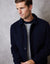 Navy Faux Wool Button Up Quilted Shacket