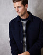 Navy Faux Wool Button Up Quilted Shacket
