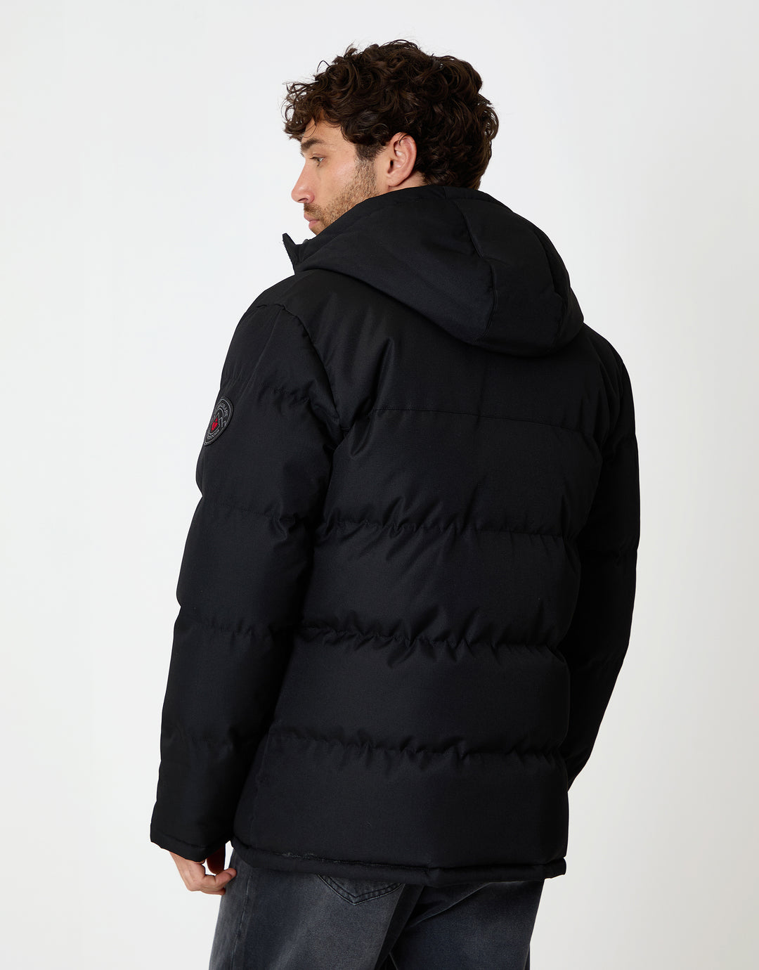 Black Longline Puffer Coat