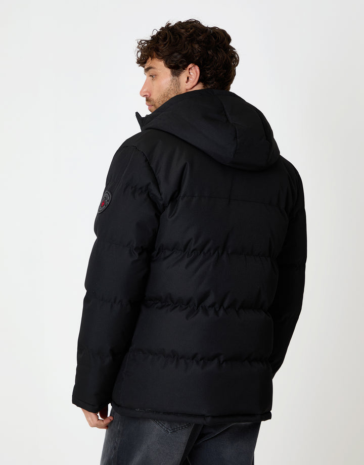Black Longline Puffer Coat
