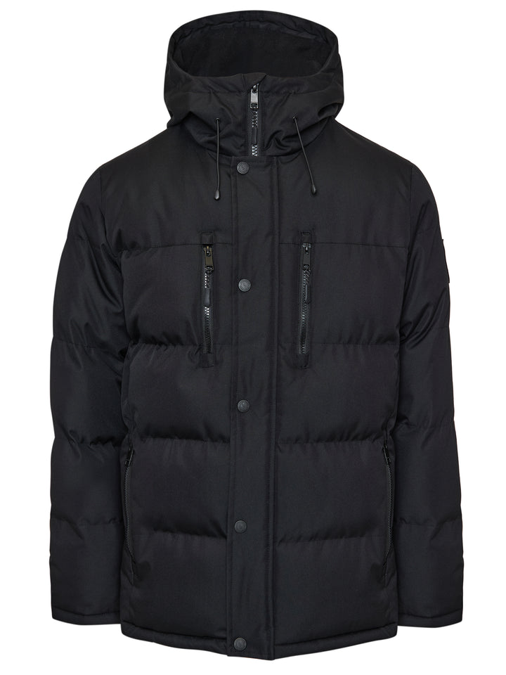 Black Longline Puffer Coat