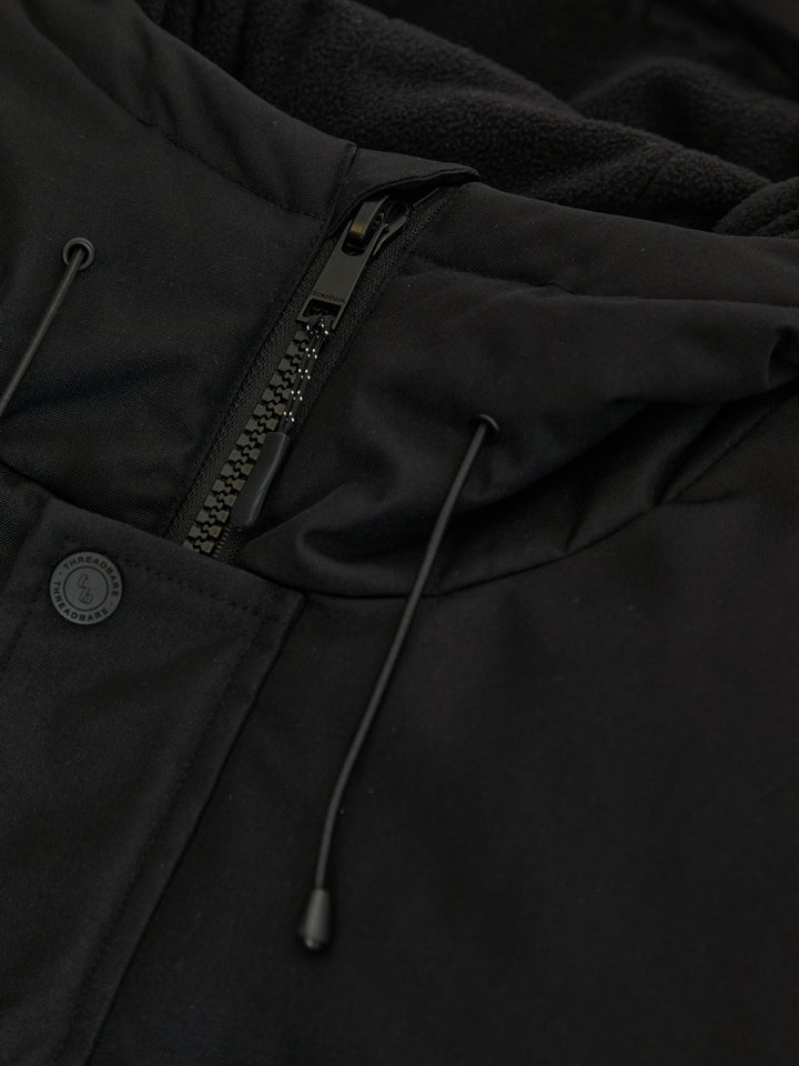 Black Longline Puffer Coat