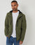 Khaki Green Microfleece Lined Hooded Jacket