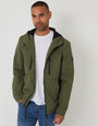 Khaki Green Microfleece Lined Hooded Jacket