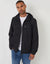 Microfleece Lined Hooded Jacket in Black