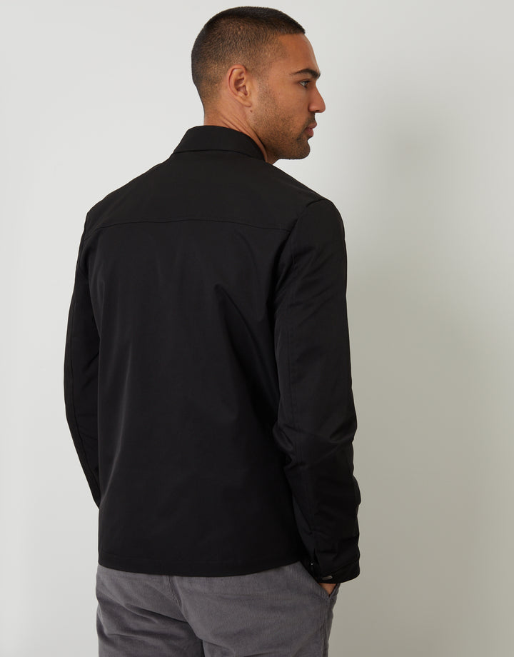 Black Lightweight Collared Zip Up Jacket