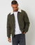 Khaki Green Borg Collar Bomber Jacket