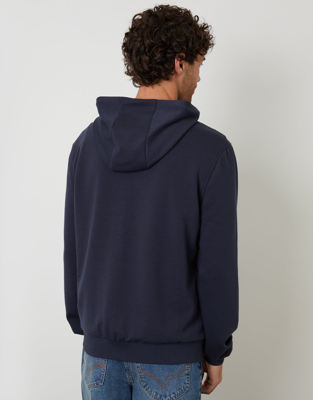 Navy Quilted Hybrid Hooded Jacket