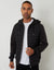 Black Quilted Hybrid Hooded Jacket