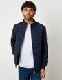 Navy Quilted Hybrid Funnel Neck Jacket
