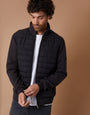 Black Quilted Hybrid Funnel Neck Jacket